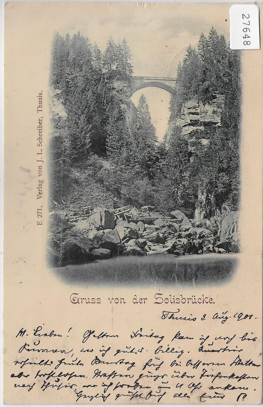 Cartoline postali: Gruss von der Solisbrücke – Usato da Ettingen venduto da Kartenplanet