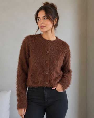 ZARA Strickjacke braun Grösse S mit Etikett