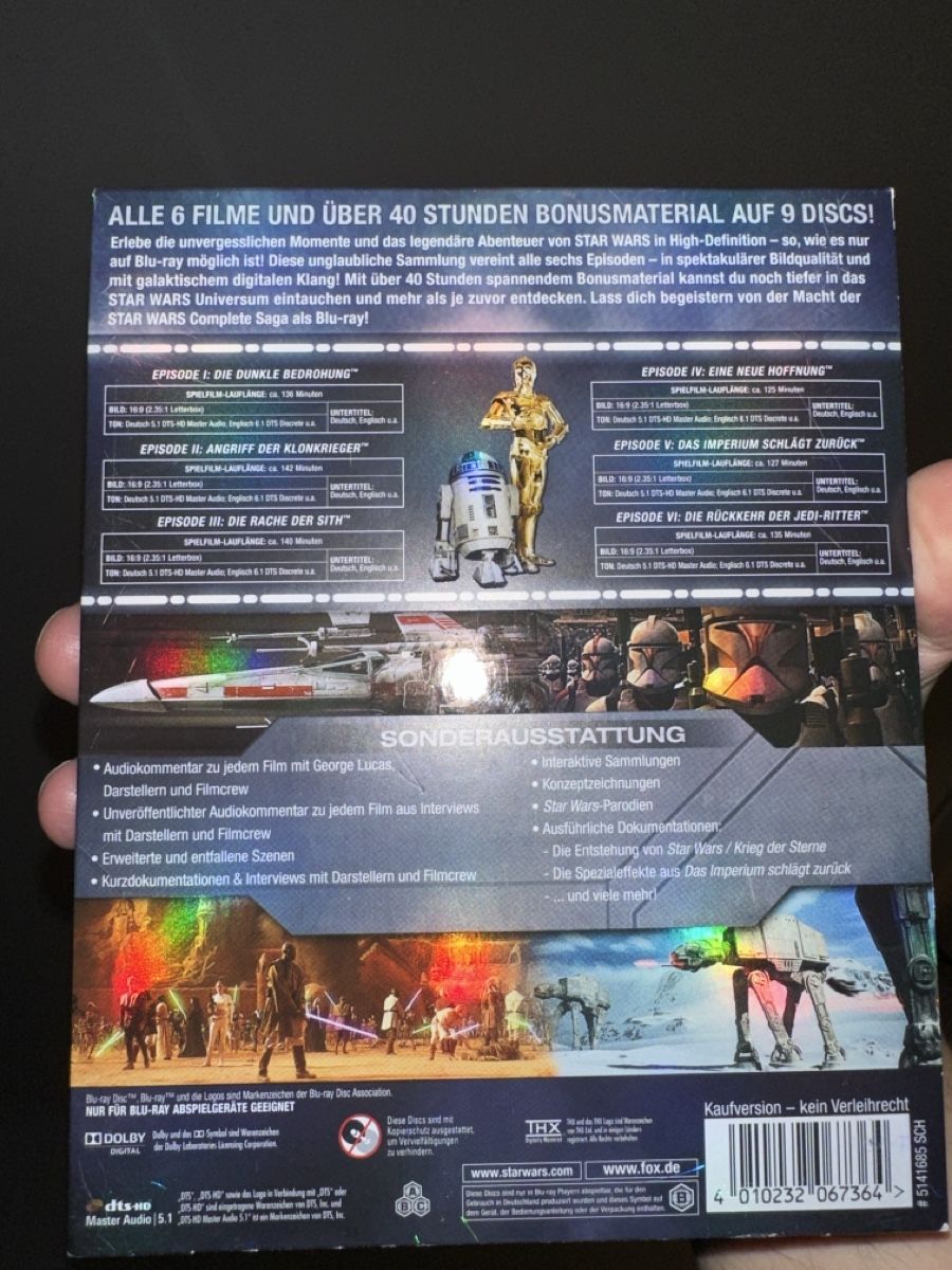 Alle DVDs: Star Wars: The Complete Saga - Blu-ray, Special Edition! – Gebraucht aus Frauenfeld von Bobi1978 1