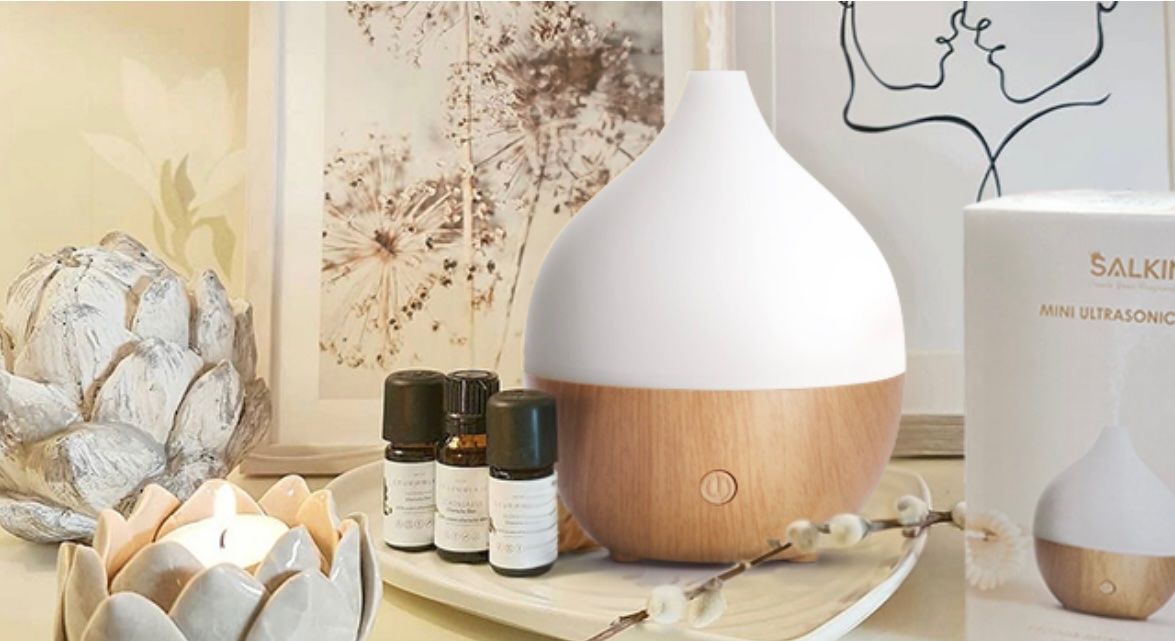 Duftöldiffusoren: Aroma Diffuser, 100ml weiss-braun Holzoptik – Neu und originalverpackt aus Basel von Seifehuesli 2