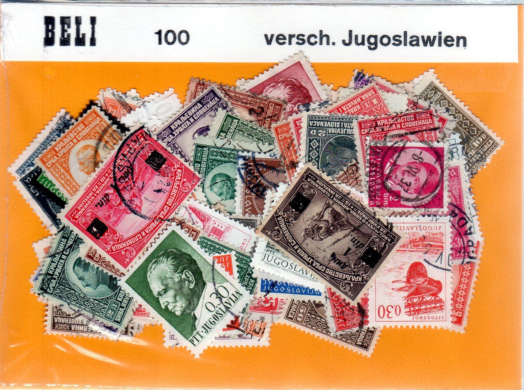 Alle Briefmarken: BRIEFMARKEN 100 VERSCHIEDENE JUGOSLAVIEN - SP20 – Gebraucht aus Losone von EM2019