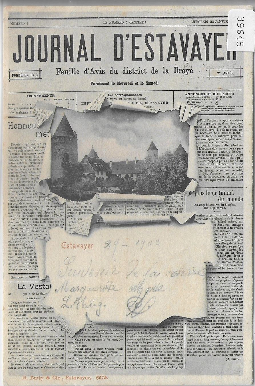 Cartoline postali: Journal d'Estavayer – Usato da Ettingen venduto da Kartenplanet