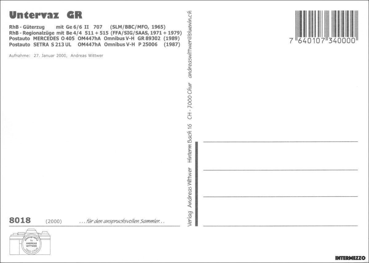 Cartes postales: Postautos // RhB Untervaz GR // Bahn – D'occasion à Basel par intermezzo12 1