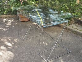 Designer Glas-Stahl Tisch/ Table Crystal/Acier