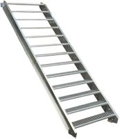 Stahltreppe 13 Stufen B90cm H195-260cm