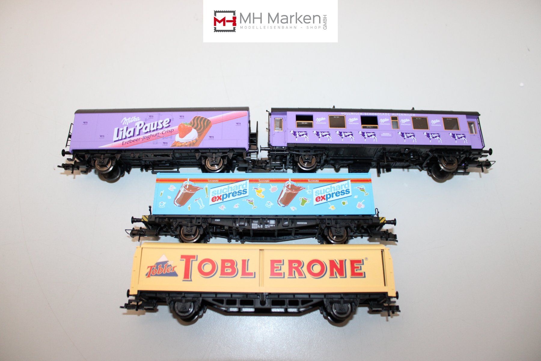 Fleischmann Modelleisenbahnen: Fleischmann 5804 Schokoladen Express 4-Teilig DC H0 mit OVP – Gebraucht aus Basel von mhmarken