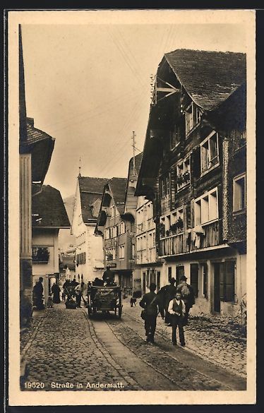 Cartoline postali: AK Andermatt, Strasse im Ortskern – Usato da Berlin venduto da bartko-reher