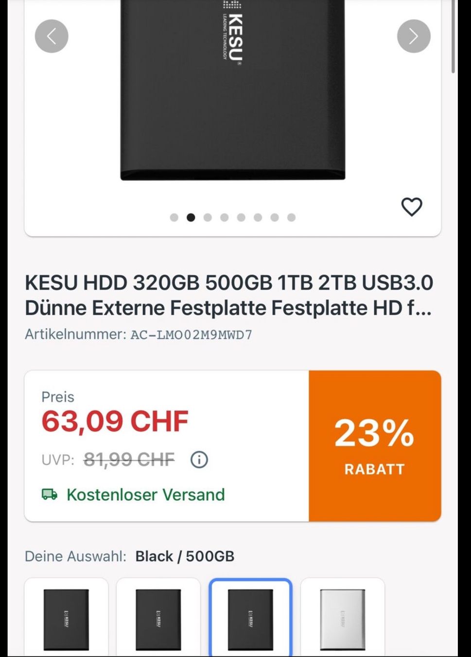 Dischi rigidi: Kesu Portable External Hard Drives – Usato da Bern venduto da mystyle_bern 1
