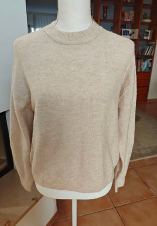 DAMEN WOLLE PULLOVER  GR.S H&M, HELL BEIGE, NEU