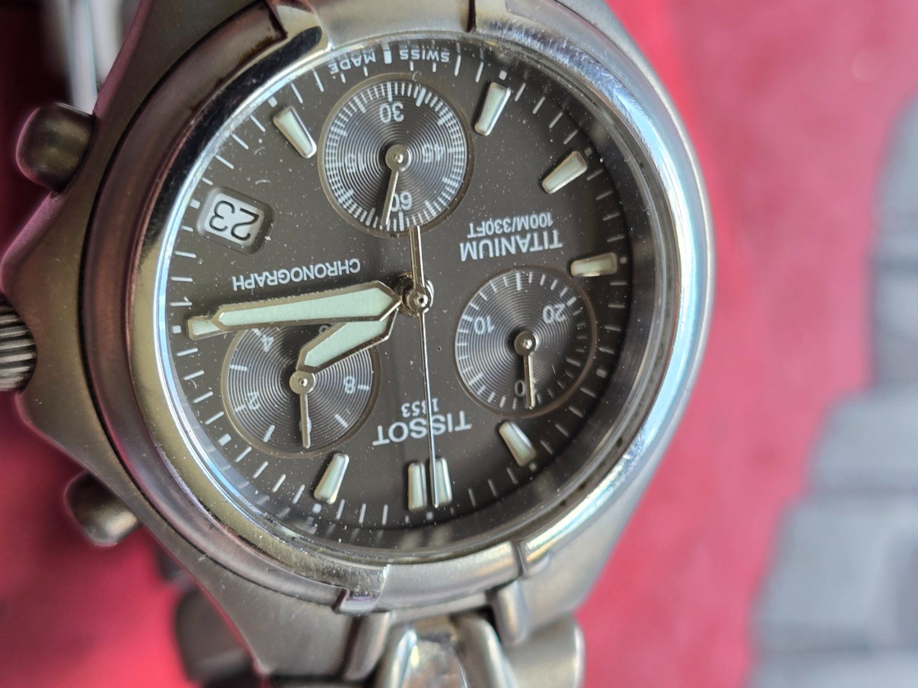 Tissot Orologi: 328 Tissot Titanium Chronograph wunderschoen – Usato da Muri AG venduto da Corredor 4