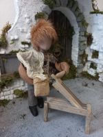 Schwarzenberger Krippenfigur, Hirte mit Flachsbrecher