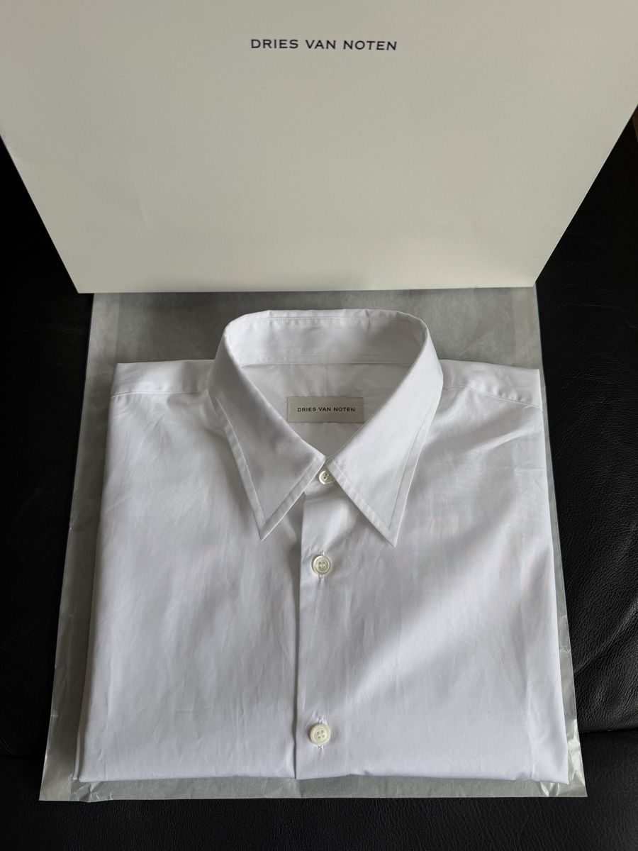 Camicie: Dries Van Noten Hemd Weiss, Grösse M, NEU – Nuovo e nell'imballaggio originale da Zürich venduto da gui_d22n