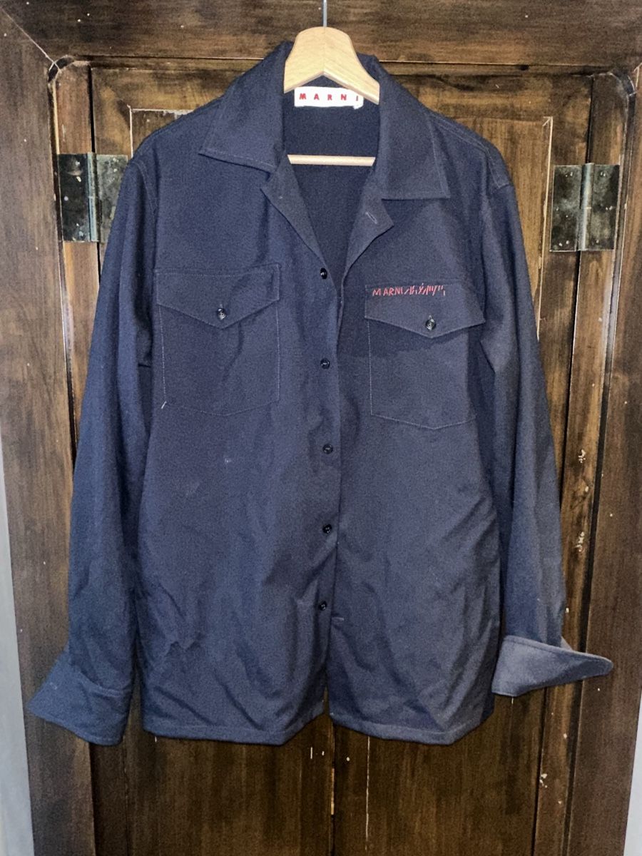 Marni Camicie: Marni Virgin Wool Overshirt, Size 46, EUC. – Usato da Richterswil venduto da Ramar05 1
