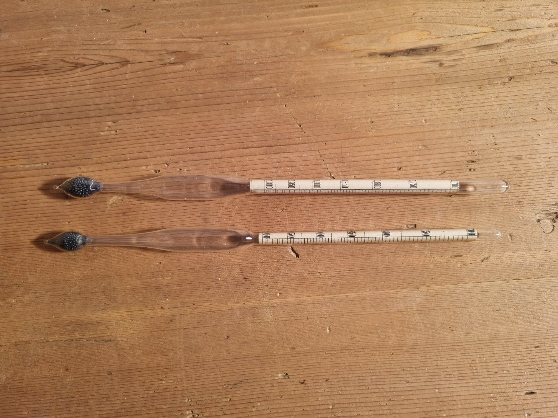 Misurare: 2 antike Aräometer, Spindel, Senkwaage, Hydrometer – Usato da Fürstenaubruck venduto da PizBeverin2018