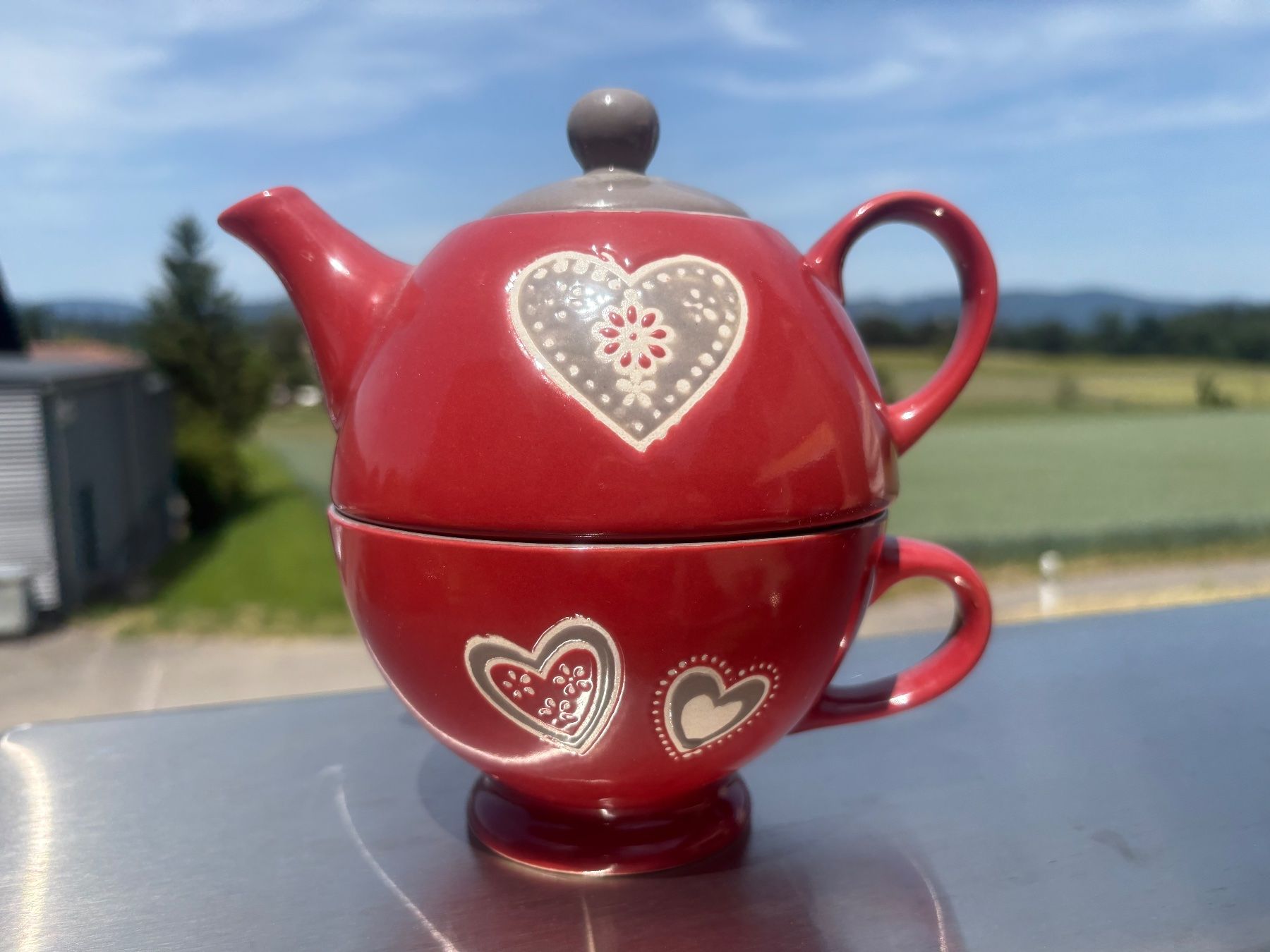 Teekannen: Teekanne mit Tasse – Gebraucht aus Aarwangen von kah_79t5