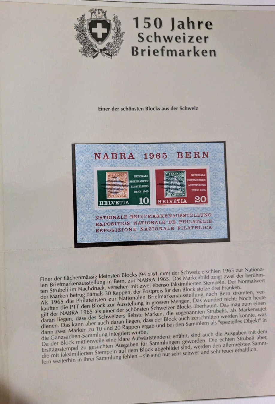 Tutti i francobolli: 150 Jahre Schweizer Briefmarken – Usato da Madiswil venduto da Hglotz 1