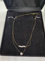 Filigrane Goldkette 18k mit Süsswasserperlen NEU