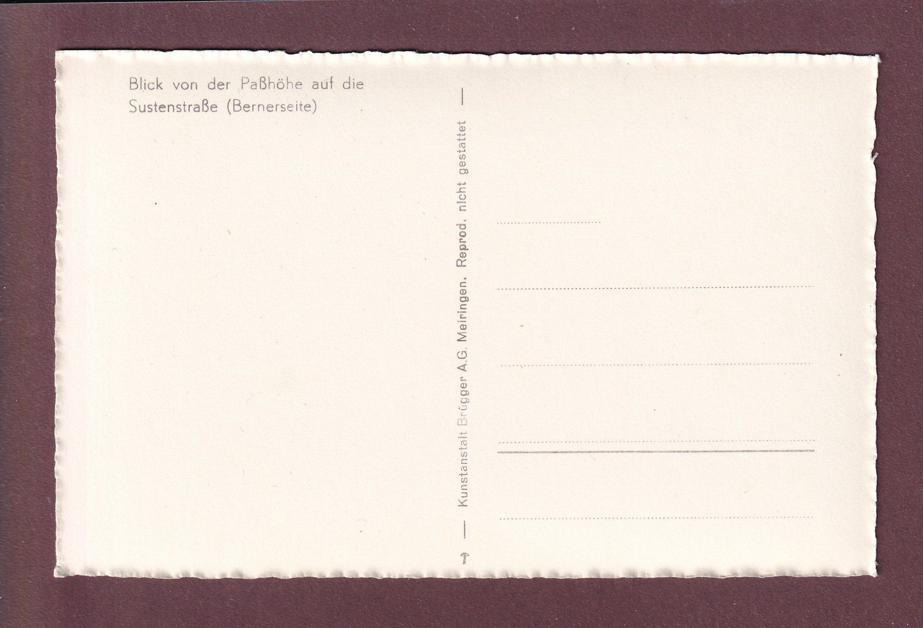 Cartes postales: SUSTENSTRASSE - Bernerseite – D'occasion à Pully par nicecards 1