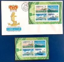 1993 - FDC + Block ** Gibraltar Kriegsschiffe