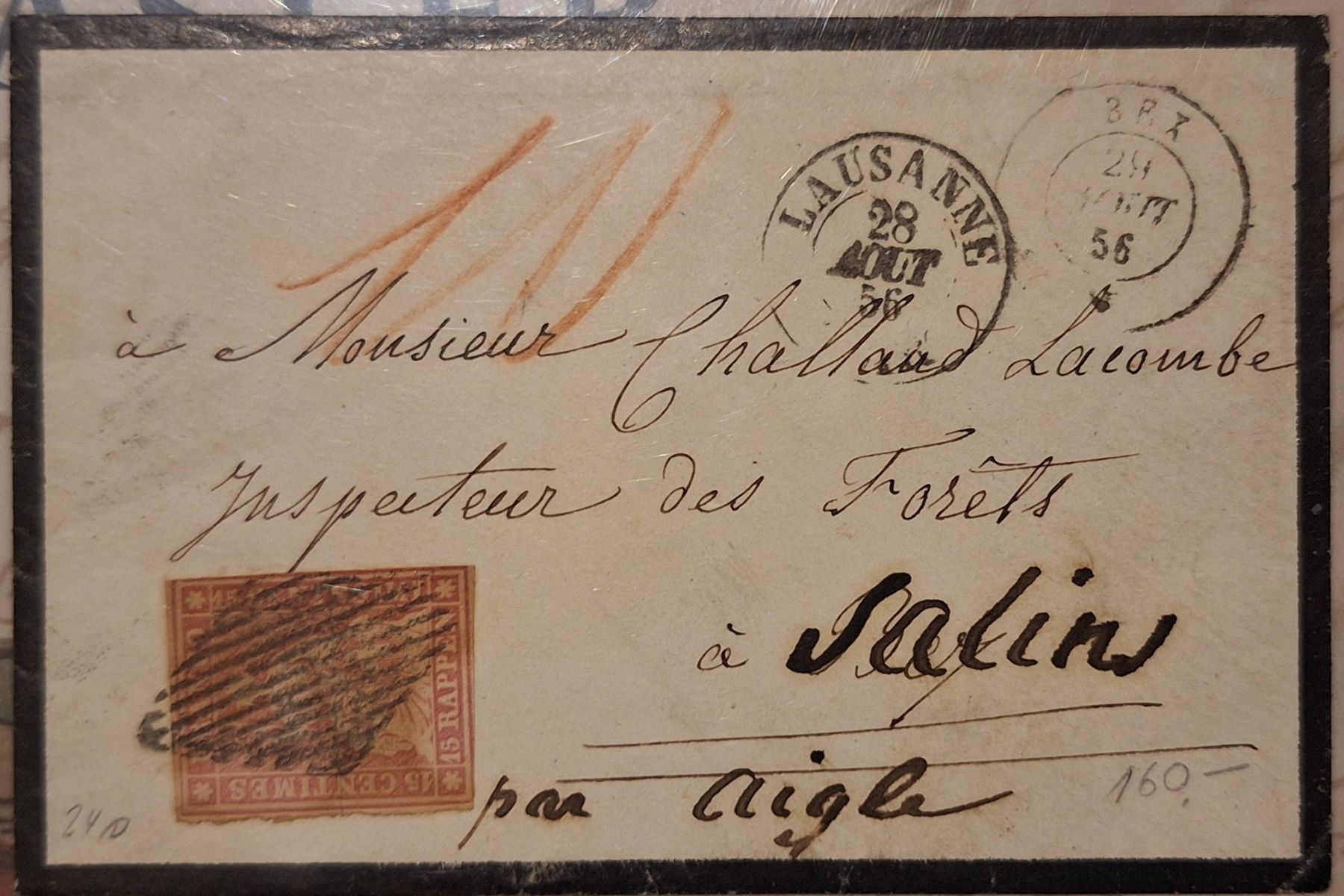 Tutti i francobolli: Strubelbrief 24B Lausanne / Bex – Usato da Balgach venduto da SIMEON27