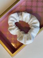 UNIKAT: Weisses Handgemachtes Scrunchie, Cordstoff