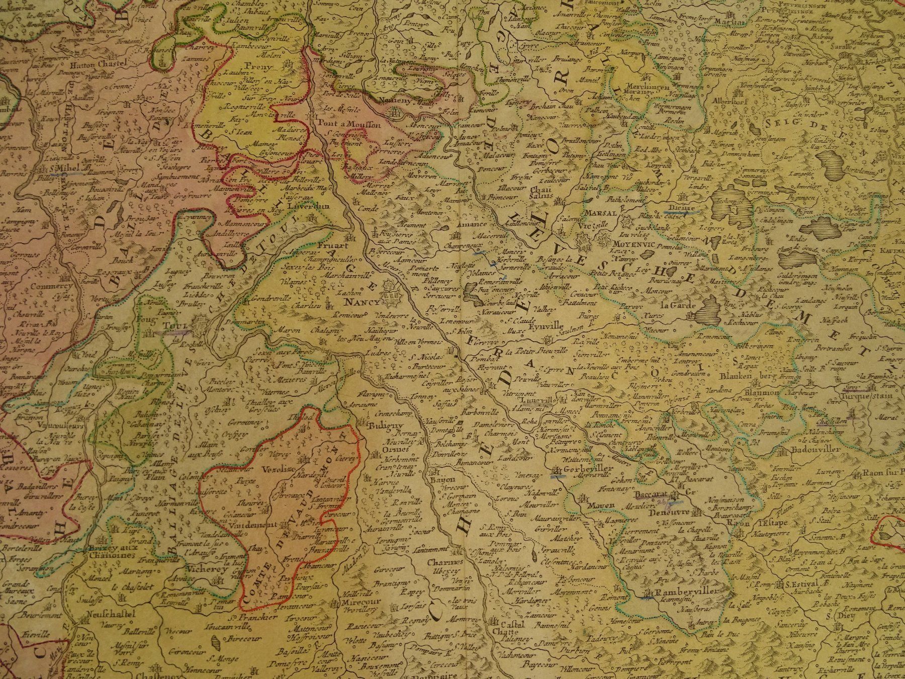 Cartine & Atlanti: LOTHRINGEN, LORRAINE, KUPFERSTICHKARTE – Usato da Grüningen venduto da Kartensammler 8