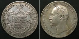 SACHSEN-MEININGEN Taler 1866, BERNHARD, Silber ss-vz