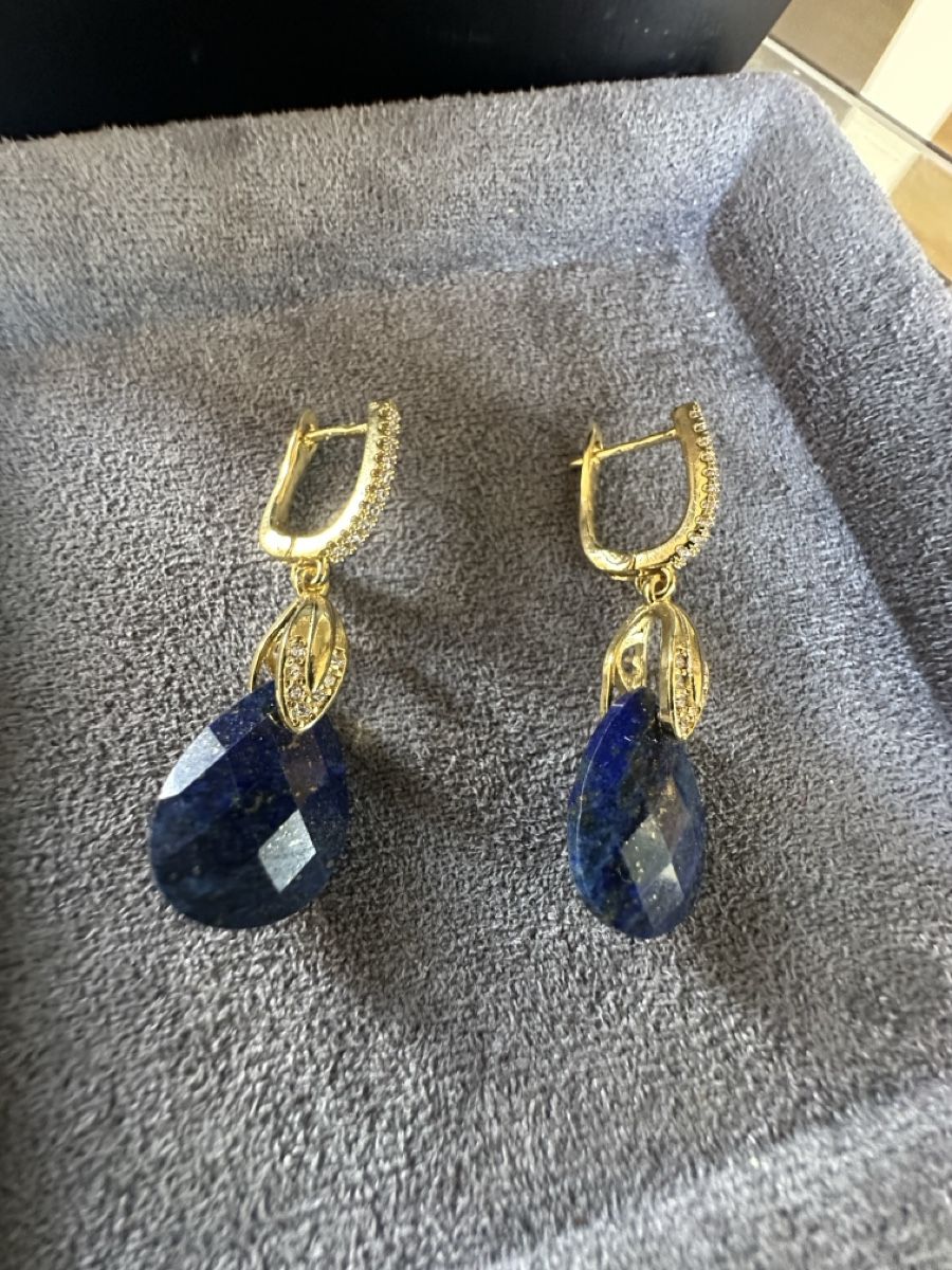 Orecchini pendenti & Orecchini a lobo: Ohrringe mit Lapislazuli Steinen HANDARBEIT  – Nuovo e nell'imballaggio originale da Kriens venduto da Hortensie6 4