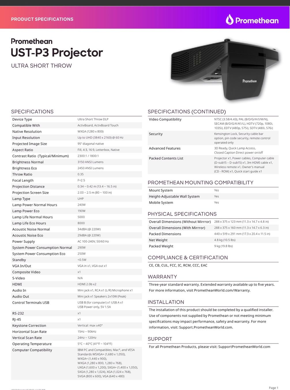 Proiettori: Promethean Spiegel Beamer – Usato da Au SG venduto da Risingson 8