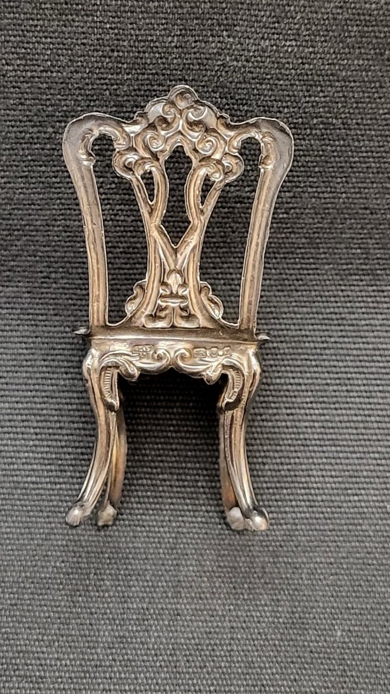 Figuren: MINIATUR-STUHL aus Silber – Gebraucht aus Basel von spinne02 3