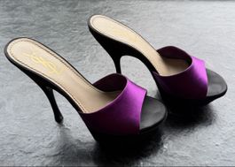 Yves Saint Laurent Mule Grösse 36.5 violett/schwarz