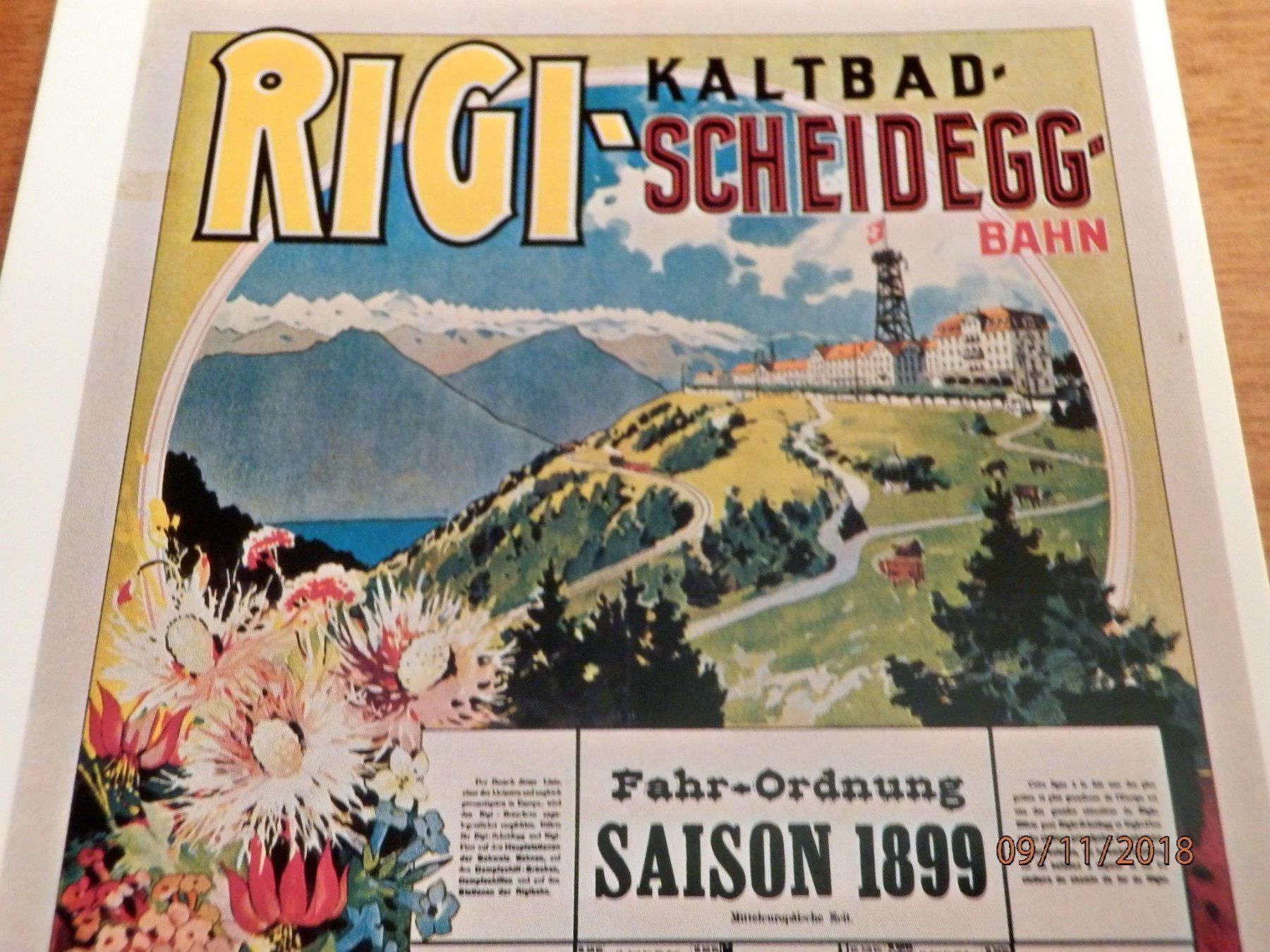 Ansichtskarten: Künstlerlitho, Fahrplan, Rigi-Scheidegg – Gebraucht aus Ueberstorf von dinbau 2