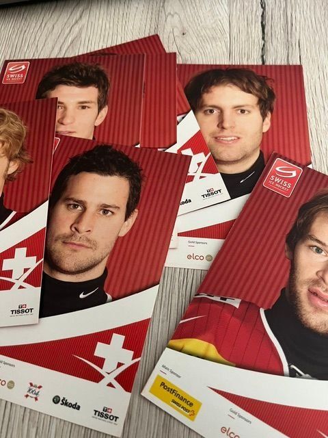 Autografi: 12 alte Schweizer Eishockey Nationalmannschaft Karten, Top – Usato da Naters venduto da juveman 1