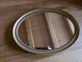toller Wandspiegel oval in Gold Rahmen Spiegel Kunststoff
