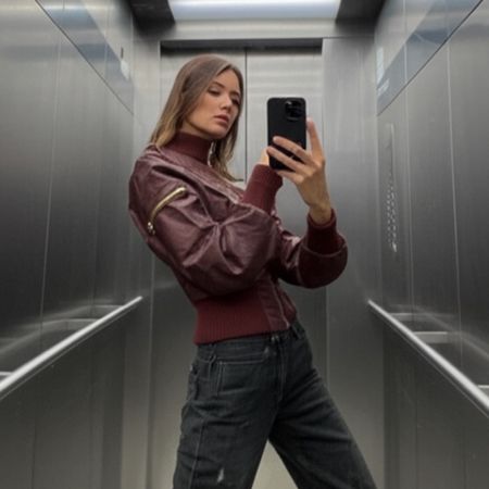 Echt-Leder Jacke im Pilotenstil in Gr. S