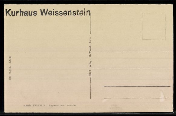 Ansichtskarten: AK Weissenstein, Kurhaus Weissenstein – Gebraucht aus Berlin von bartko-reher 1