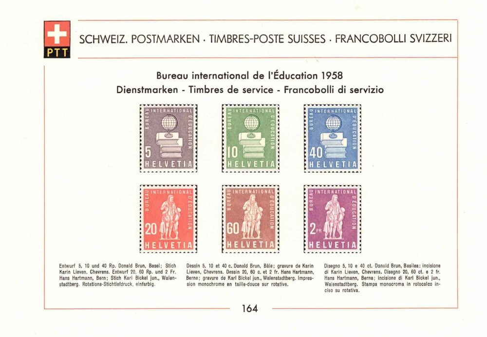 1958 Sammelblatt Nummer 164, Ungestempelt | Kaufen Auf Ricardo