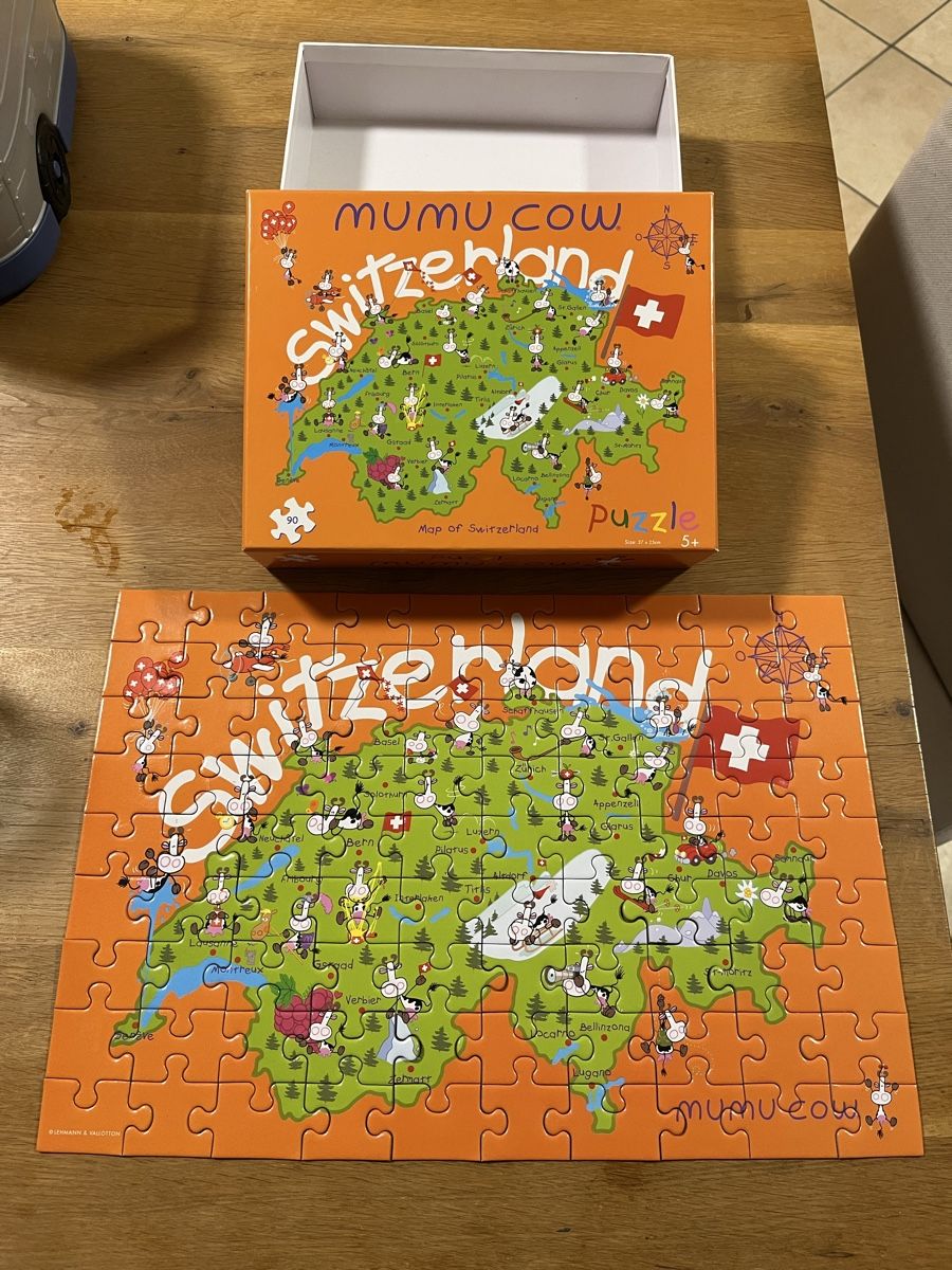 Puzzle: Puzzle Switzerland con mucche - 90 pezzi – Usato da Novaggio venduto da WildSam