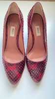 Bally Pumps Gr. 36 Echtleder Pythonoptik rot