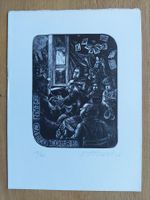 Exlibris Valerio Mezzetti - Orig. Holzstich signiert