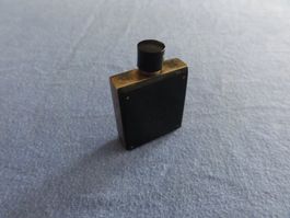 Herziger Parfumflakon klein schwarz mit Applikator Goldrand