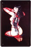 Blechschild  - TATTOO PIN UP GIRL