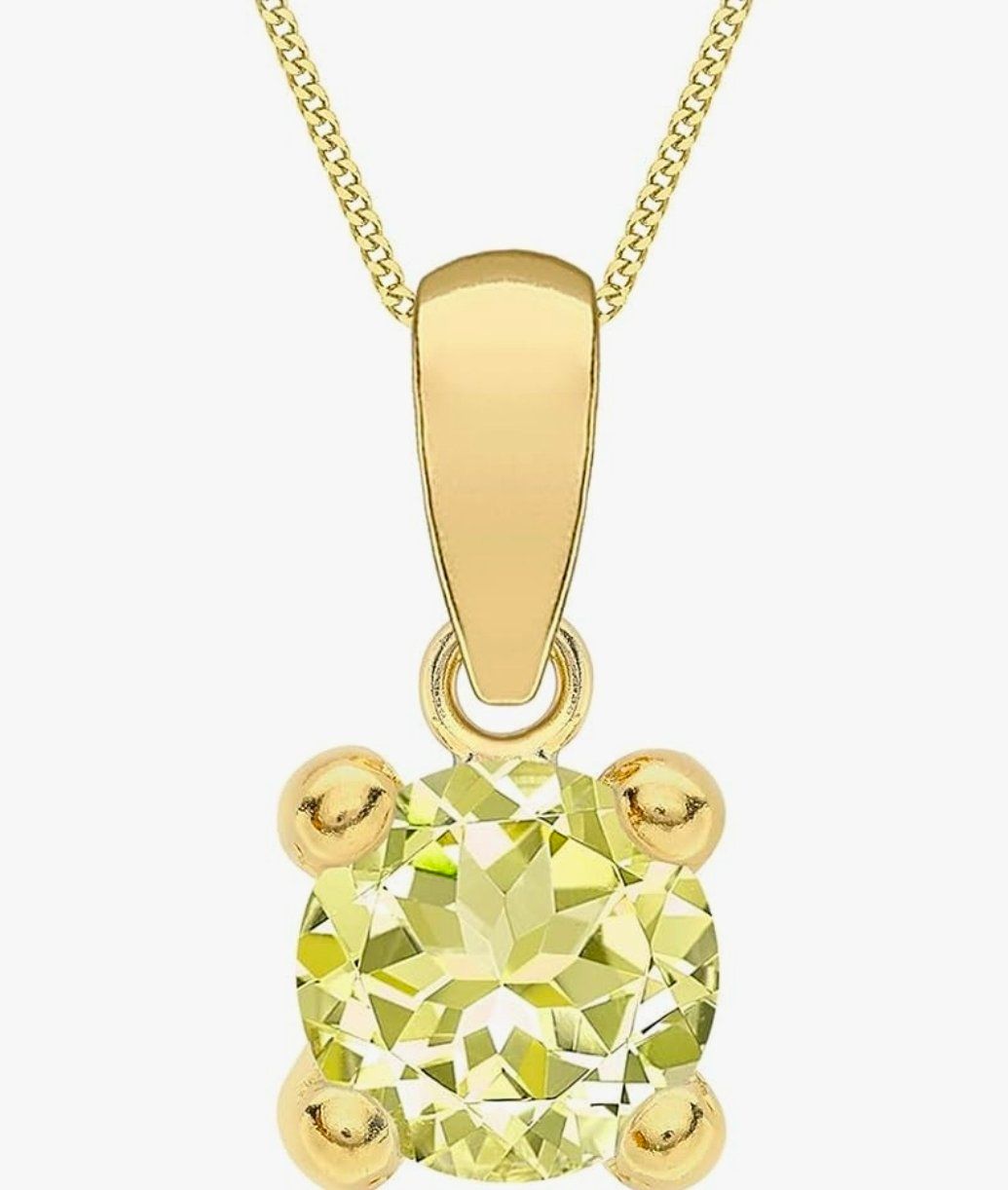 Catenine: Halskette aus Echtgold mit Geburtsstein gelb – Nuovo e nell'imballaggio originale da Hemmental venduto da GoldundGlanz