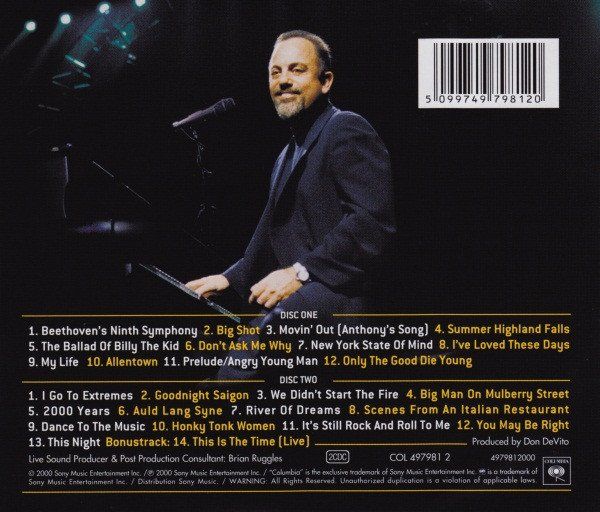 CD: 2-CD Billy Joel - 2000 Years/Millennium concert (2000) – Usato da Möriken AG venduto da mineralia 1