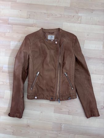 Damen Lederimitat Jacke braun