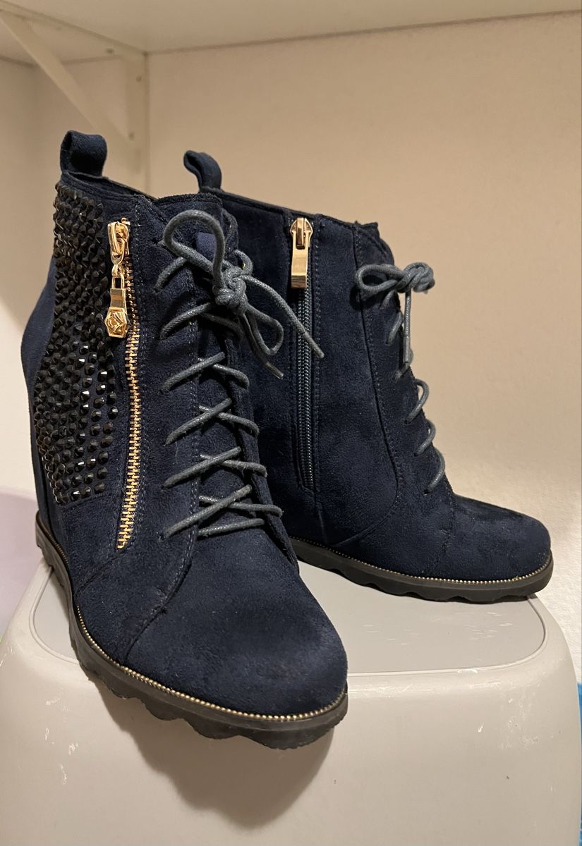Scarpe da donna: Bottines compensées en daim bleuT37, NEU – Nuovo (secondo la descrizione) da Porrentruy venduto da SYANKA 4