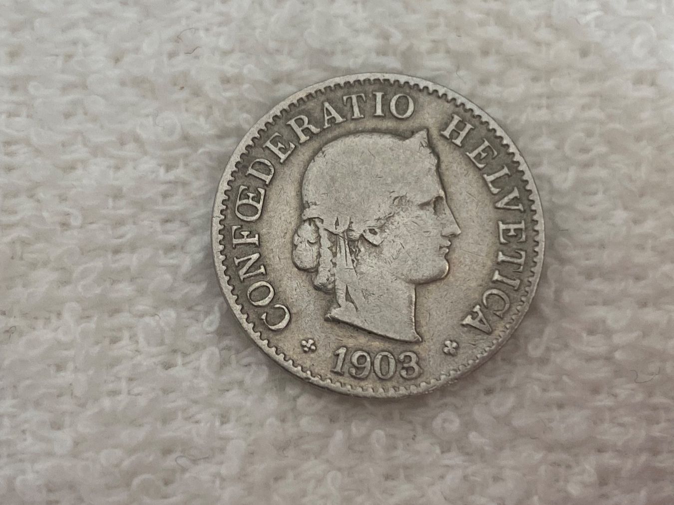 Tutti le monete: 5 centimes/rappen 1903 – Usato da Nyon venduto da Ilmi09
