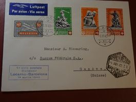 1.IV.40 VOLO POSTALE SWISSAIR CORREO AEREO GENF, SLH RF 40.2