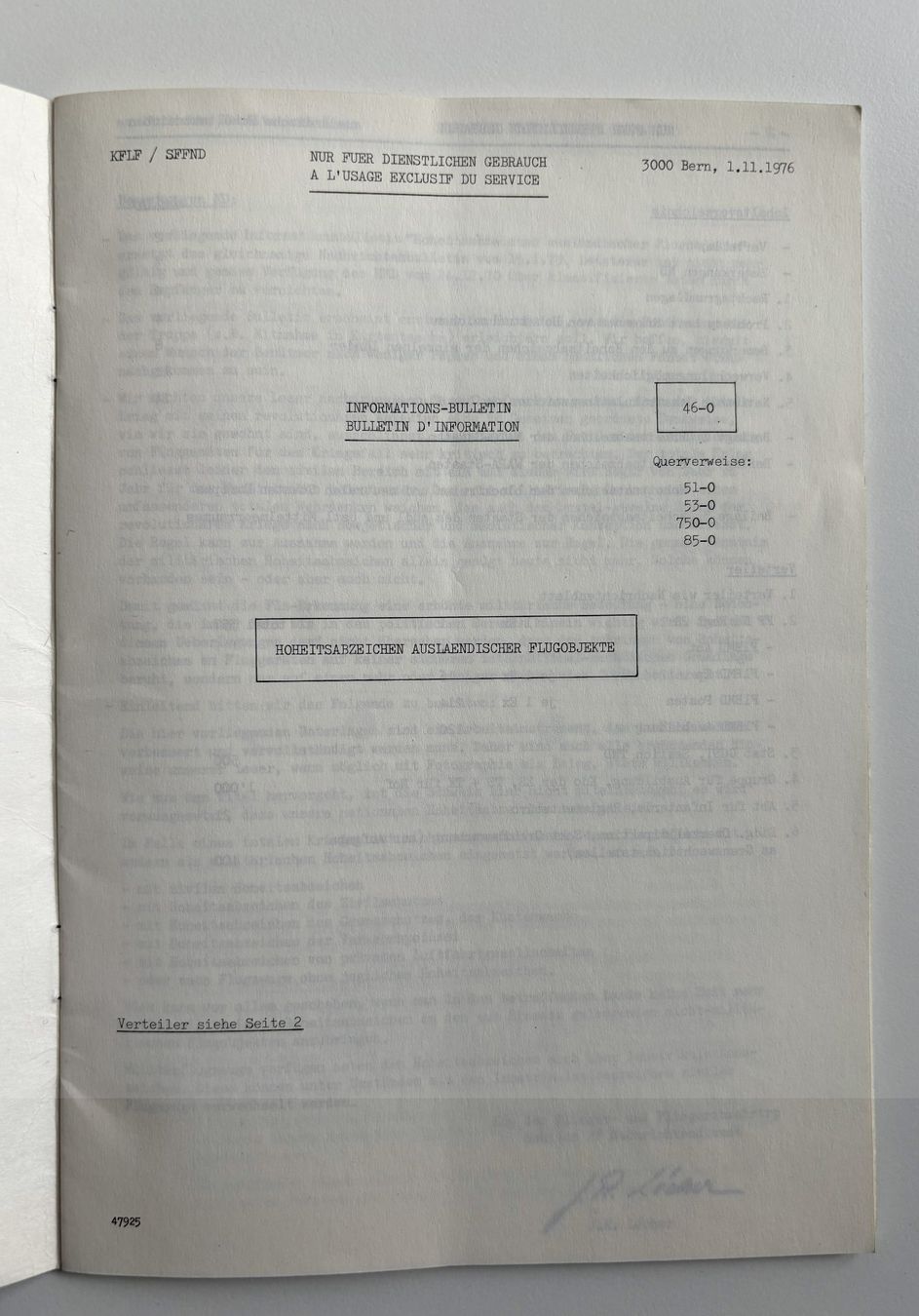 Libri: Bulletin Hoheitsabzeichen ausländischer Flugobjekte – Usato da Horgen venduto da Waho 1