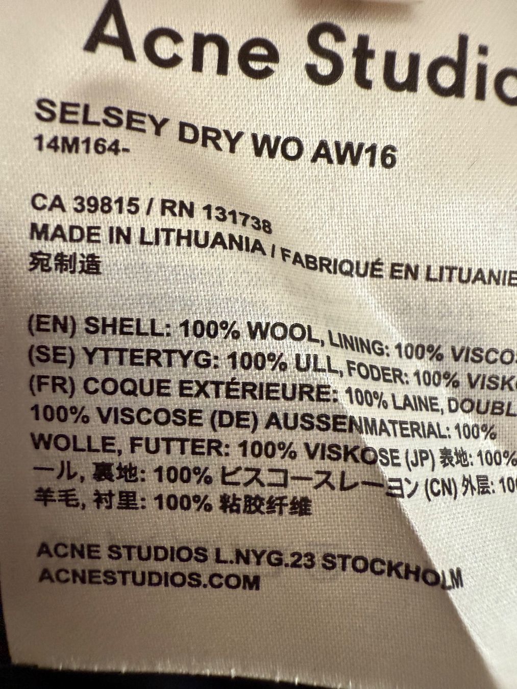 Tute: Jumpsuit aus Wolle Acne Studios – Usato da Luzern venduto da Mamutpe 3